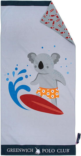 Greenwich Polo Club Πετσέτα Θαλάσσης Greenwich Polo Club 70x140 3882 Κίτρινο- Λευκό- Μπλε