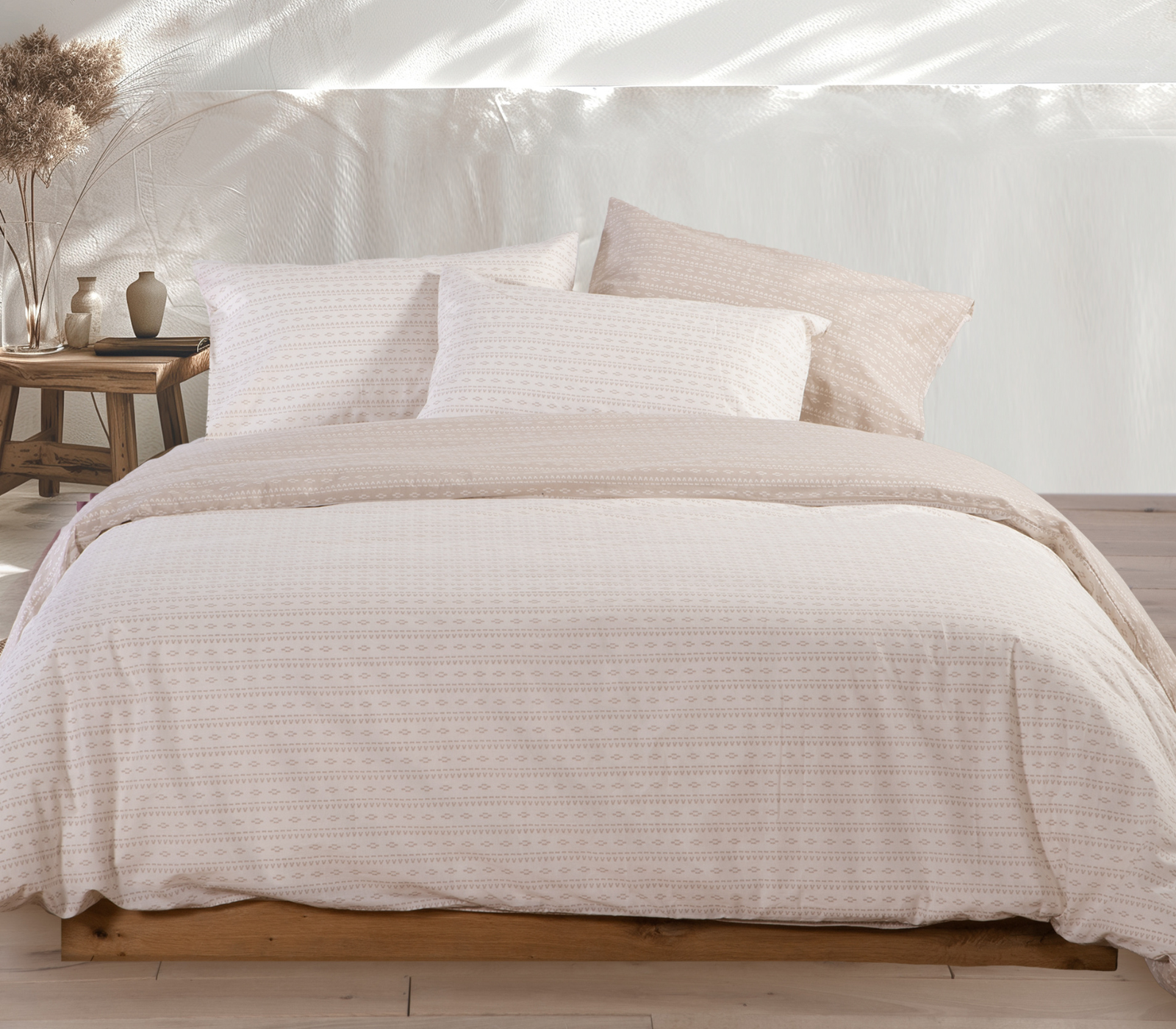 Σετ Σεντόνια Υπέρδιπλα 4 Τεμαχίων Nef-Nef Barsol Beige 