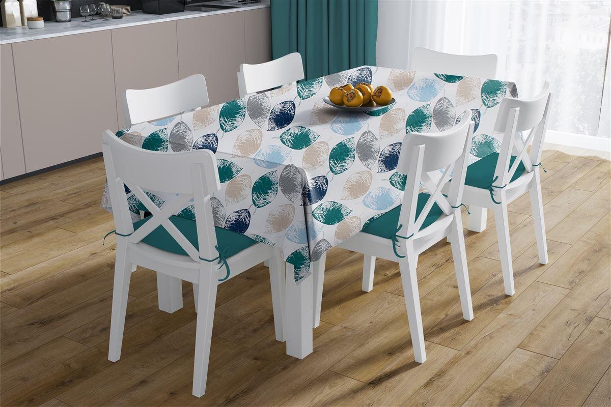 Καρέ Αλέκιαστο Dimcol Leaves 466 90x90 Petrol