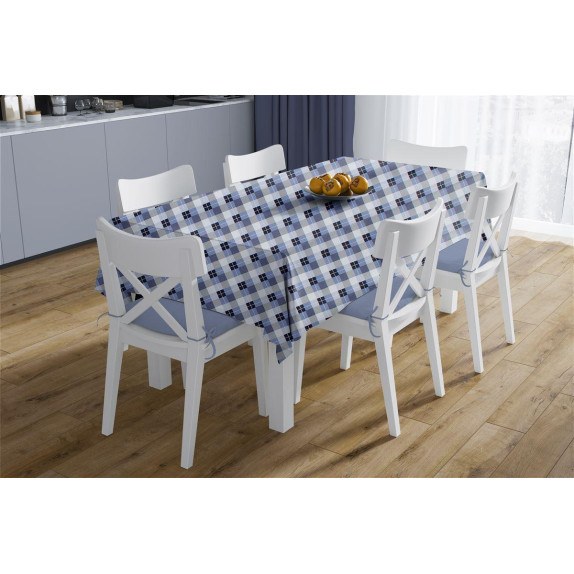 Τραπεζομάντηλο Αλέκιαστο Dimcol Checkered 468 180x300 Blue