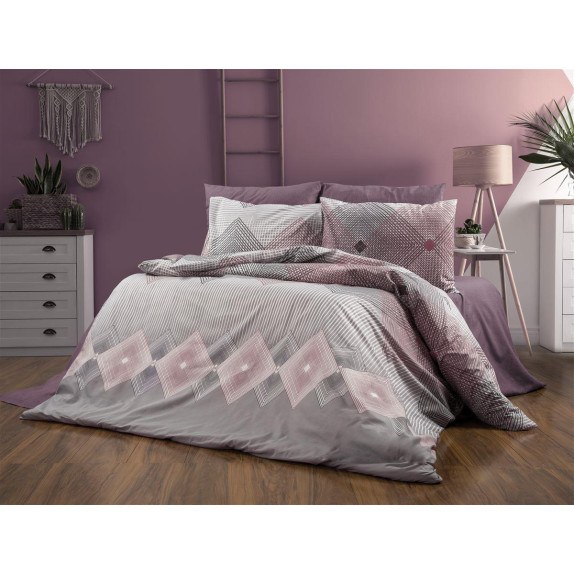 Πάπλωμα Υπέρδιπλο Dimcol Καλλιρόη 606 220x240 Grey-Burgundy