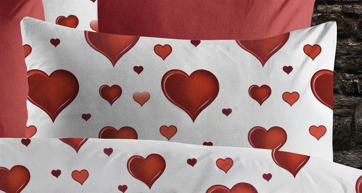 Μαξιλαροθήκη Dimcol Εμπριμέ Πάθος 607 50x70 White-Red