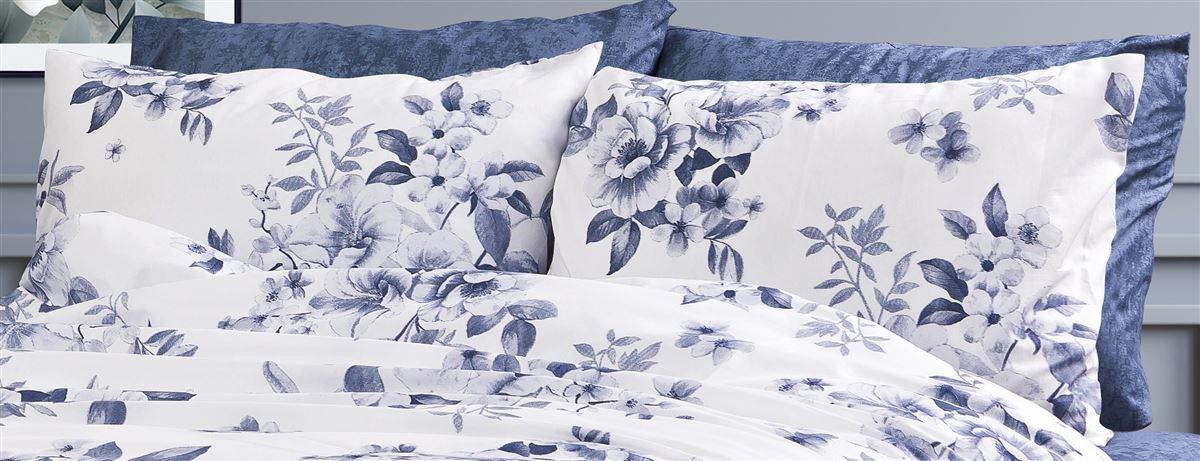 Μαξιλαροθήκη Dimcol Εμπριμέ Βερονίκη 486 50x70 White-Blue