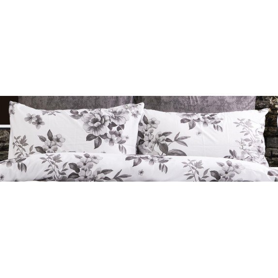 Μαξιλαροθήκη Dimcol Εμπριμέ Βερονίκη 487 50x70 White-Grey