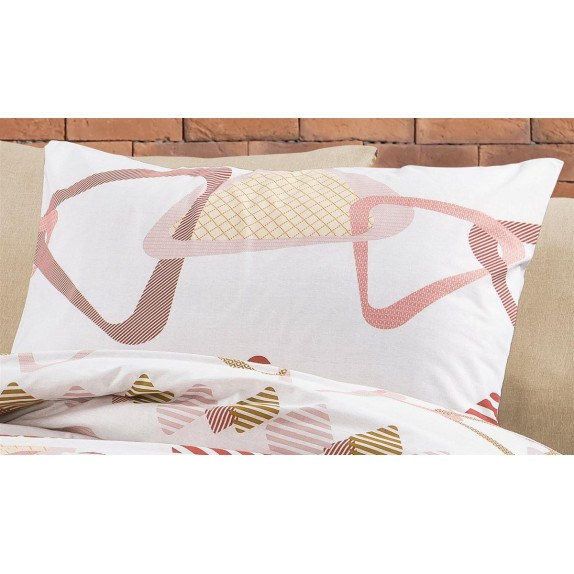 Μαξιλαροθήκη Dimcol Εμπριμέ Δαρεία 490 50x70 White-Beige