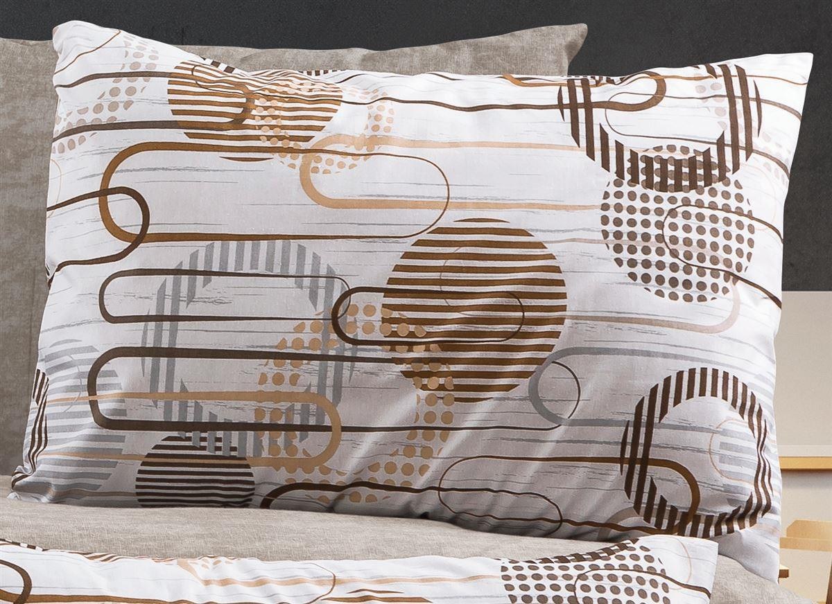 Μαξιλαροθήκη Dimcol Εμπριμέ Διώνη 600 50x70 White-Mocha