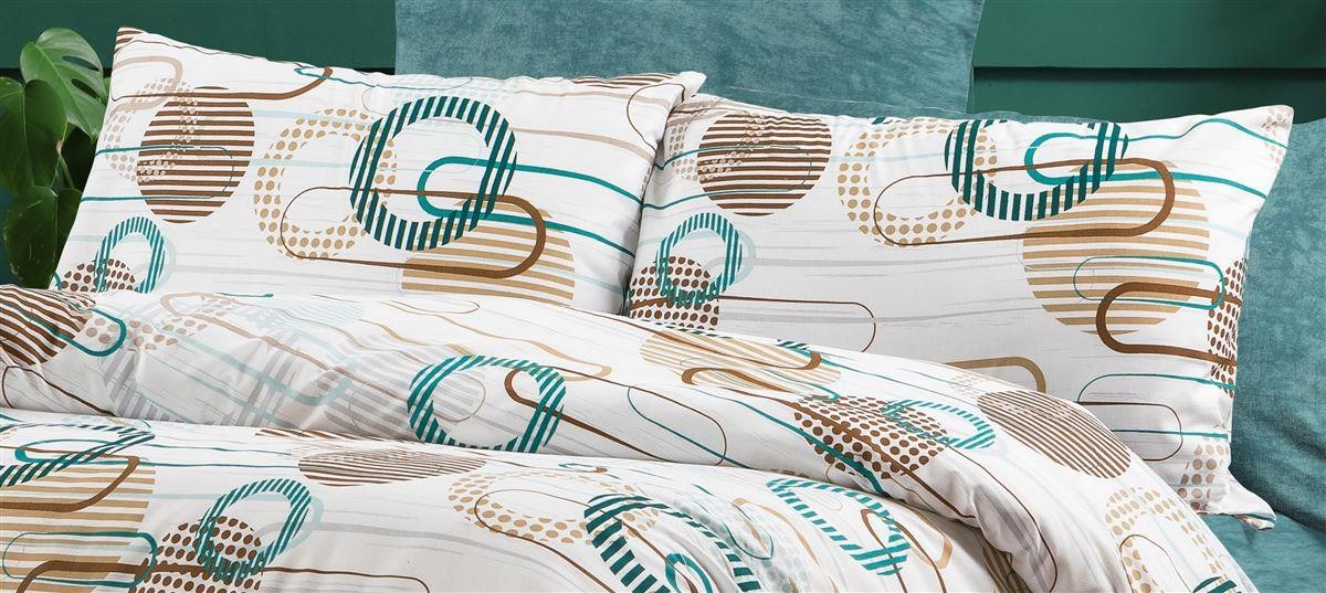 Μαξιλαροθήκη Dimcol Εμπριμέ Διώνη 601 50x70 White-Petrol