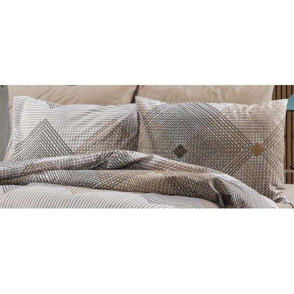 Μαξιλαροθήκη Dimcol Εμπριμέ Καλλιρόη 603 50x70 Grey-Mocha