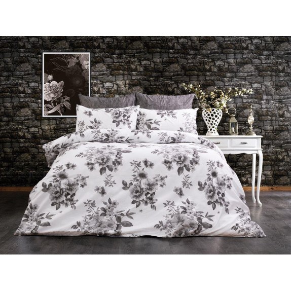 Παπλωματοθήκη Μονή Dimcol Βερονίκη 487 160x240 White-Grey