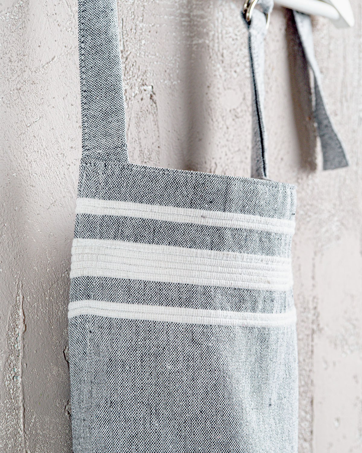 Ποδιά Κουζίνας Rythmos Athenian Λευκη Ριγα Γκρι Βαση