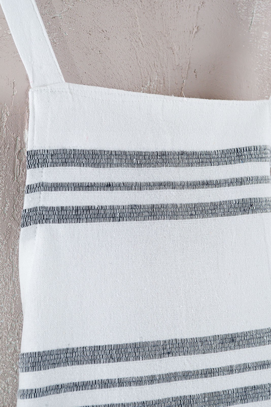 Ποδιά Κουζίνας Rythmos Athenian Γκρι Σκουρη Ριγα Λευκη Βαση