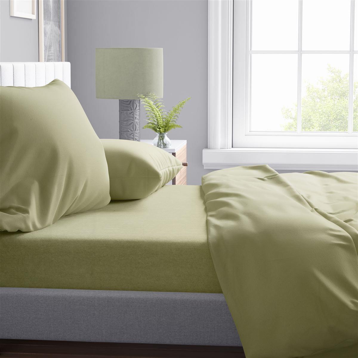 Σετ Σεντόνια Υπέρδιπλα 4 Τεμαχίων Dimcol Solid 504 220x240 Olive