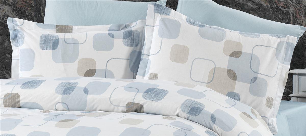 Μαξιλαροθήκη Dimcol Εμπριμέ Μελίνα 707 50x70 White-Light Blue