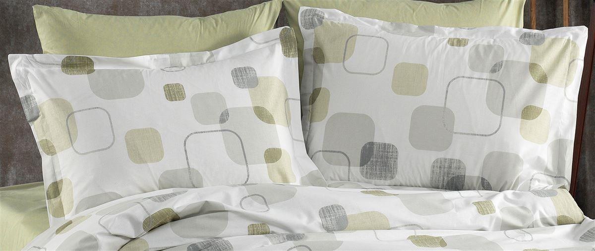 Μαξιλαροθήκη Dimcol Εμπριμέ Μελίνα 708 50x70 White-Olive