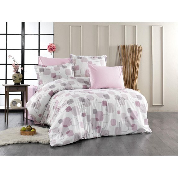 Παπλωματοθήκη Μονή Dimcol Μελίνα 709 160x240 White-Lilac