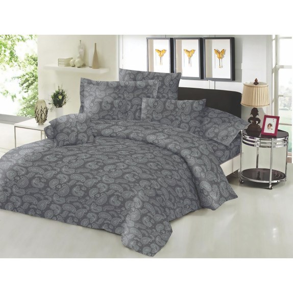 Σετ Σεντόνια ΚΟΜΒΟΣ Cotton Line Printed Lahor Grey Μονά...