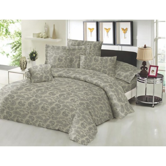 Σετ Σεντόνια ΚΟΜΒΟΣ Cotton Line Printed Lahor Beige Μονά...