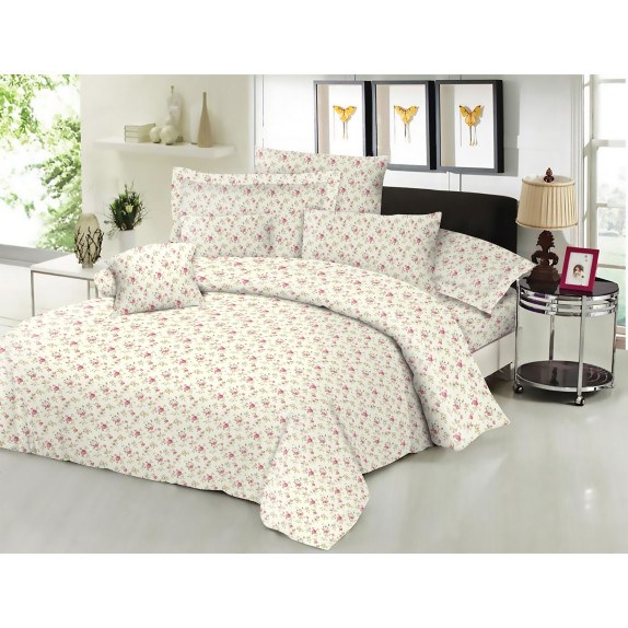 Σετ Σεντόνια ΚΟΜΒΟΣ Cotton Line Printed Spring Cream με...