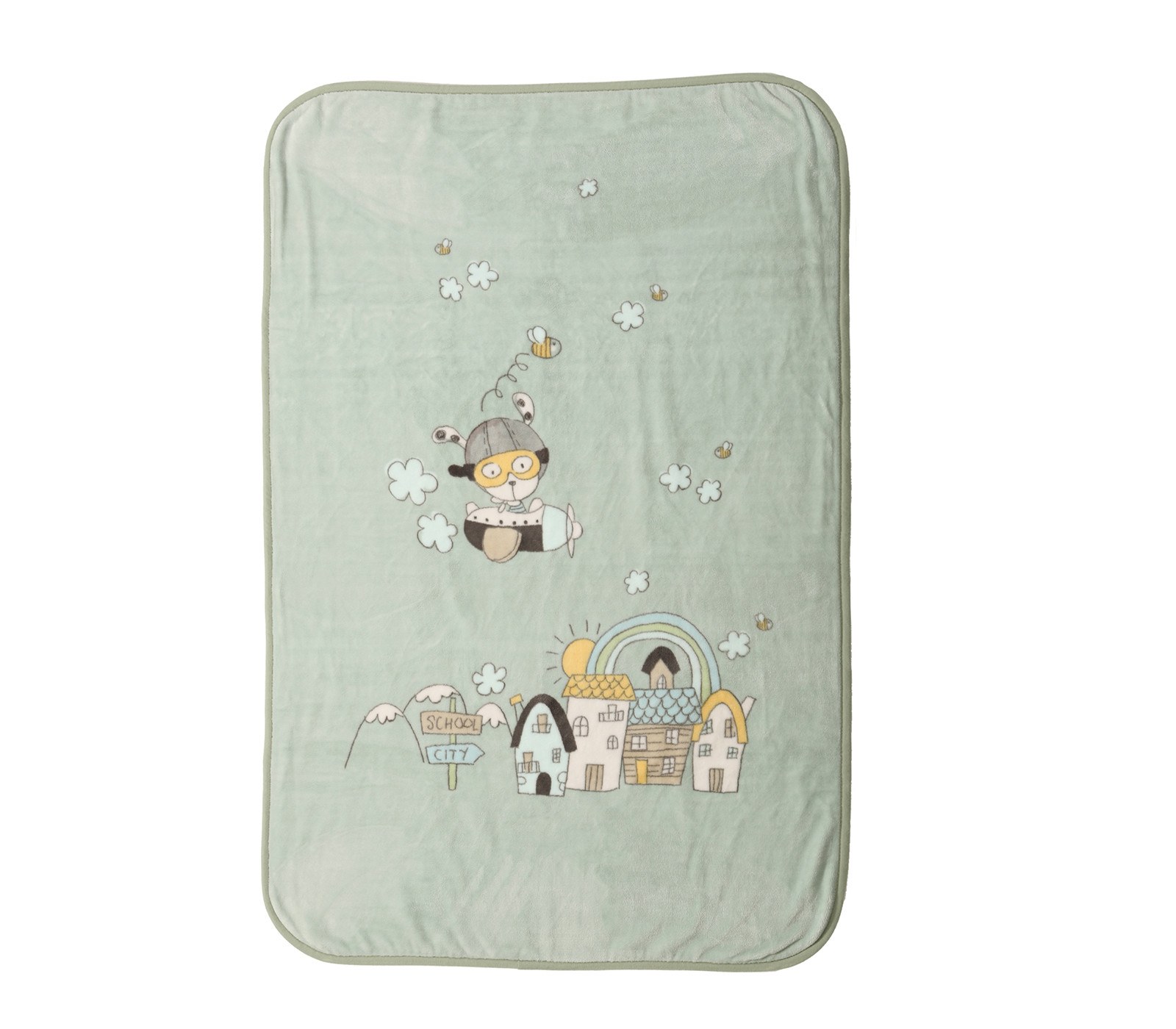 Βρεφική Κουβέρτα Βελουτέ Κούνιας Nef-Nef In The City Misty Blue 100x140