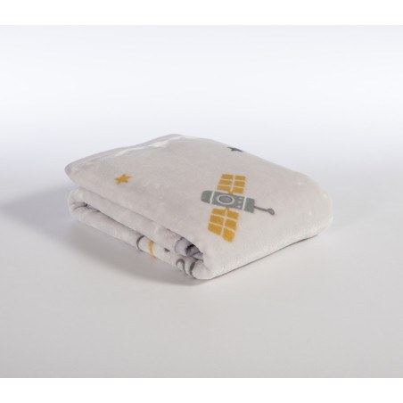 Βρεφική Κουβέρτα Βελουτέ Κούνιας Nef-Nef My Universe Cloud Grey 100x140