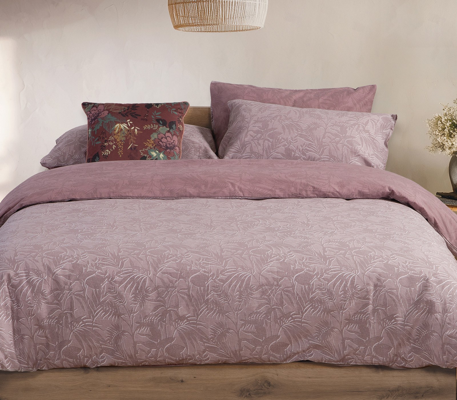 Σετ Σεντόνια Μονά με Λάστιχο 3 Τεμαχίων Nef-Nef Dazier Mauve 100x200+35