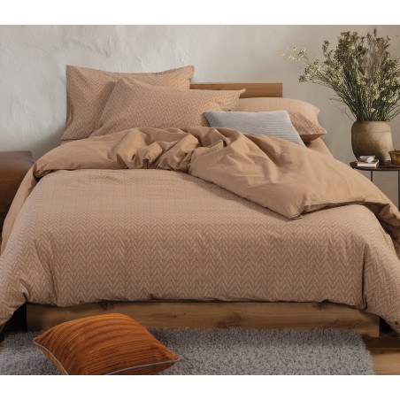 Σετ Σεντόνια King Size με Λάστιχο 4 Τεμαχίων Nef-Nef Suspen Caramel 180x200+35
