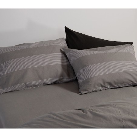 Σετ Παπλωματοθήκη Μονή 2 Τεμαχίων Nef-Nef Casual Stripe Ecru 170x240