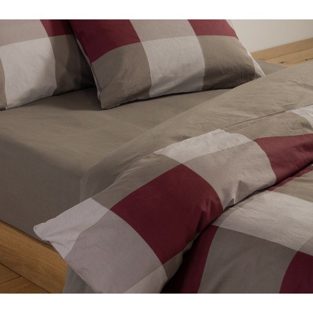 Σετ Παπλωματοθήκη Μονή 2 Τεμαχίων Nef-Nef Casual Check Grey 170x240