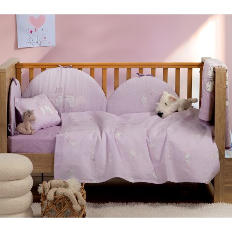 Σετ Σεντόνια Κούνιας 3 Τεμαχίων Nef-Nef Best Friends Lilac 120x170