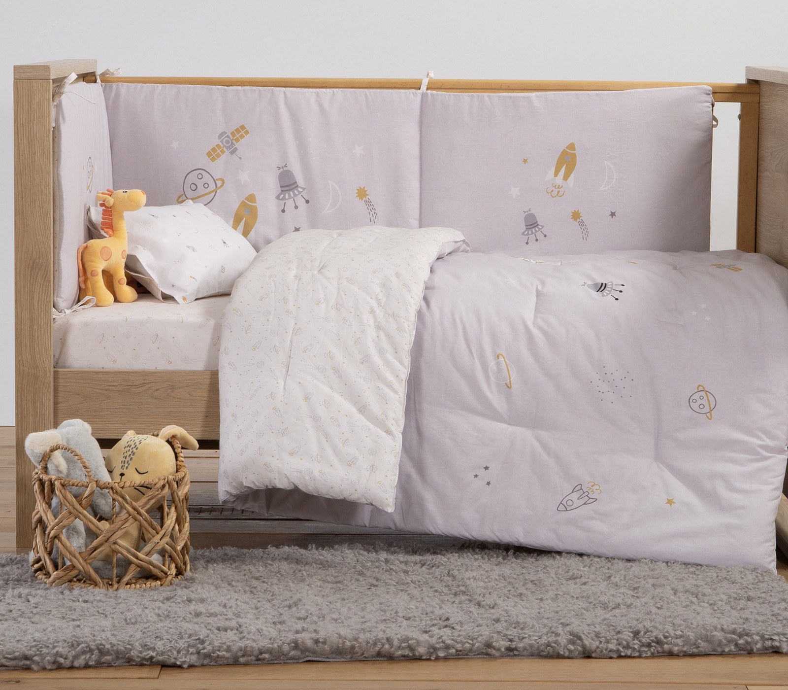 Nef - Nef - ΣΗΜΑΝΤΙΚΟ: Σε περίπτωση διαφοράς τιμής από το κατάστημα ισχύει παντα και μόνο η τιμή του καταστήματος Βρεφικό Πάπλωμα Nef-Nef My Universe Grey 110x140