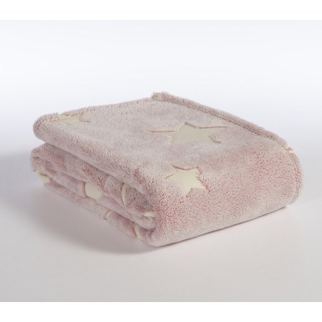 Βρεφική Κουβέρτα Fleece Κούνιας Nef-Nef Starlight Pink 110x150