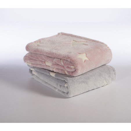 Βρεφική Κουβέρτα Fleece Κούνιας Nef-Nef Starlight Pink 110x150