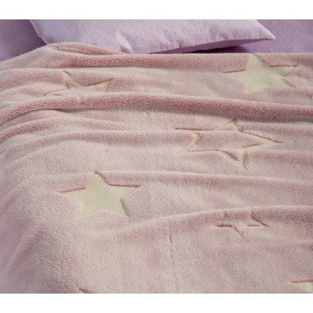 Βρεφική Κουβέρτα Fleece Κούνιας Nef-Nef Starlight Pink 110x150