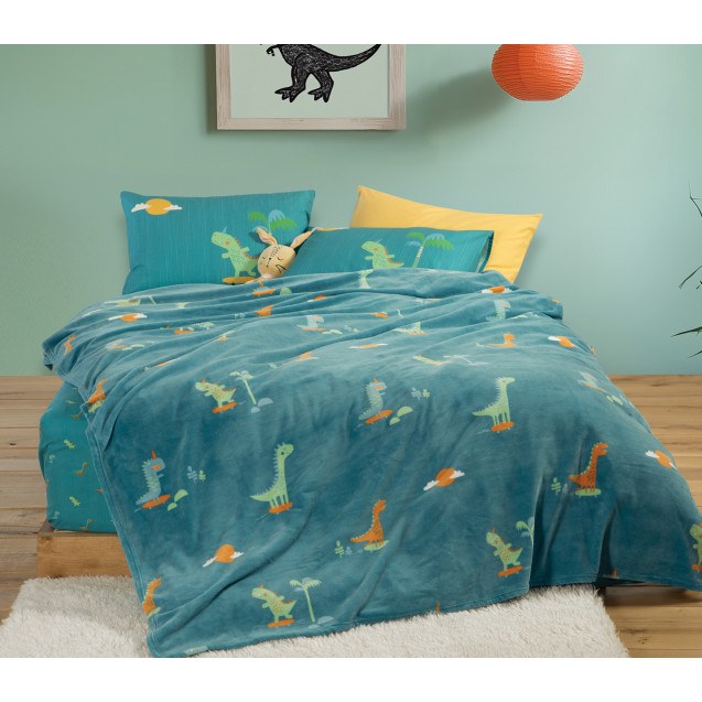 Παιδική Κουβέρτα Nef-Nef Dinos On Wheels Petrol...