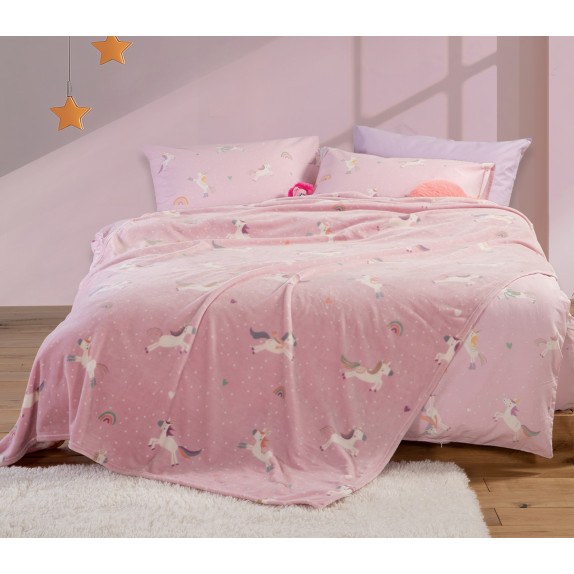 Παιδική Κουβέρτα Nef-Nef Unicorns Style Lilac 160x220