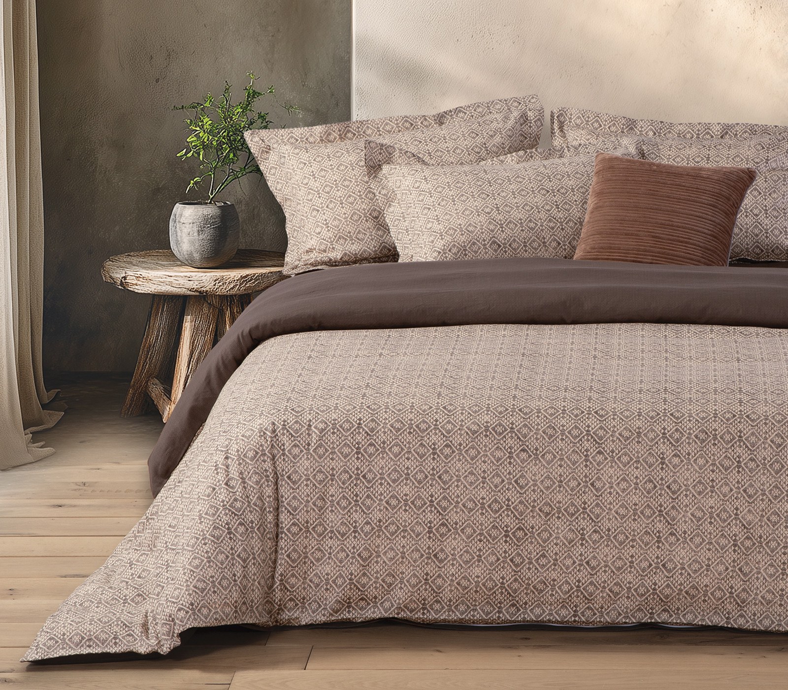 Σετ Σεντόνια Υπέρδιπλα 4 Τεμαχίων Nef-Nef Cardynal Beig