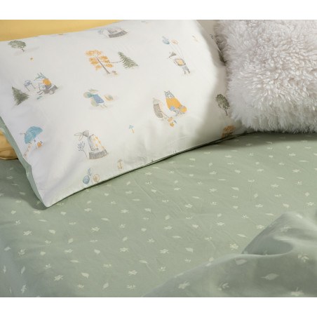 Σετ Παιδικά Σεντόνια Μονά 3 Τεμαχίων Nef-Nef Woodland Party Ecru 170x260