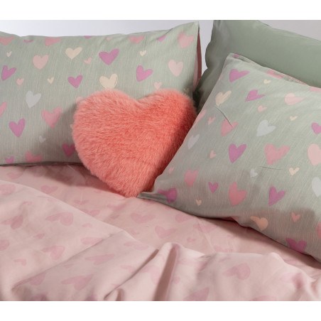 Σετ Παιδικά Σεντόνια Μονά 3 Τεμαχίων Nef-Nef Hearts Attack Grey 170x260