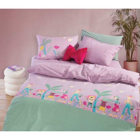 Σετ Παιδικά Σεντόνια Μονά 3 Τεμαχίων Nef-Nef Roller Friends Purple 170x260