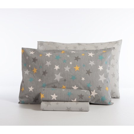 Σετ Παιδικά Σεντόνια Μονά 3 Τεμαχίων Nef-Nef Stars Above Grey 170x260