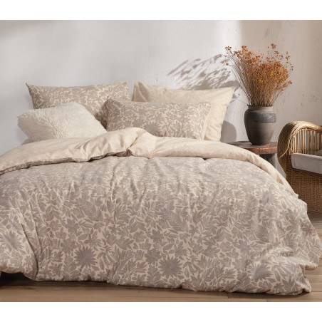 Σετ Παπλωματοθήκη Φανελένια Μονή 2 Τεμαχίων Nef-Nef Issual Grey 160x230