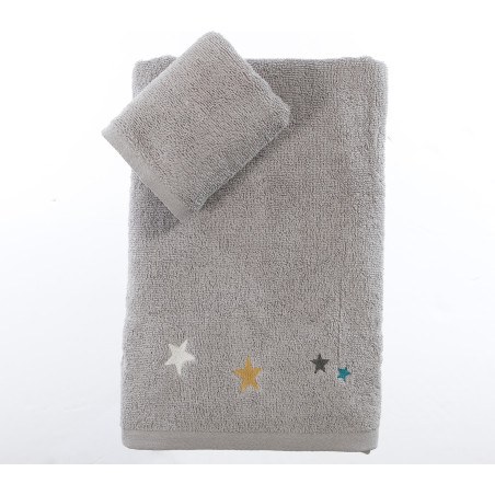Σετ Παιδικές Πετσέτες 2 Τεμαχίων Nef-Nef Stars Above Grey 30x50+70x140