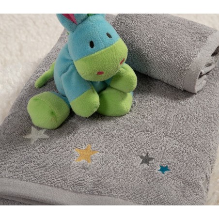 Σετ Παιδικές Πετσέτες 2 Τεμαχίων Nef-Nef Stars Above Grey 30x50+70x140