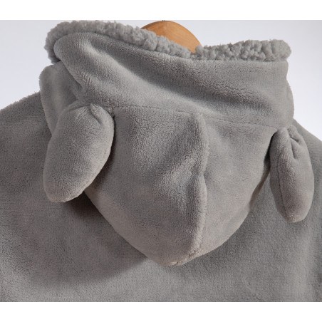 Παιδικό Πόντσο Με Γουνα Sherpa Nef-Nef Sleeping Lion Grey 06-08