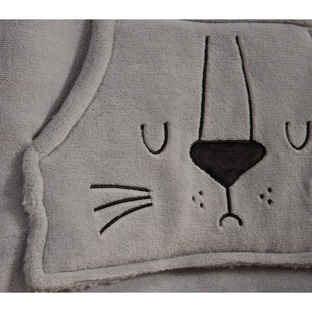 Παιδικό Πόντσο Με Γουνα Sherpa Nef-Nef Sleeping Lion Grey 06-08
