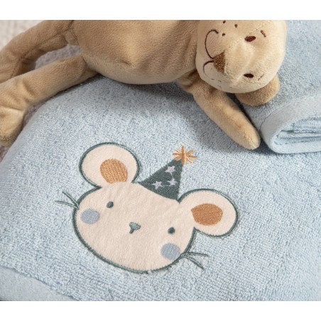 Σετ Βρεφικές Πετσέτες 2 Τεμαχίων Nef-Nef Special Party Blue 30x50+70x140