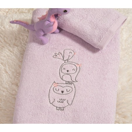 Σετ Βρεφικές Πετσέτες 2 Τεμαχίων Nef-Nef Best Friends Lavender 30x50+70x140