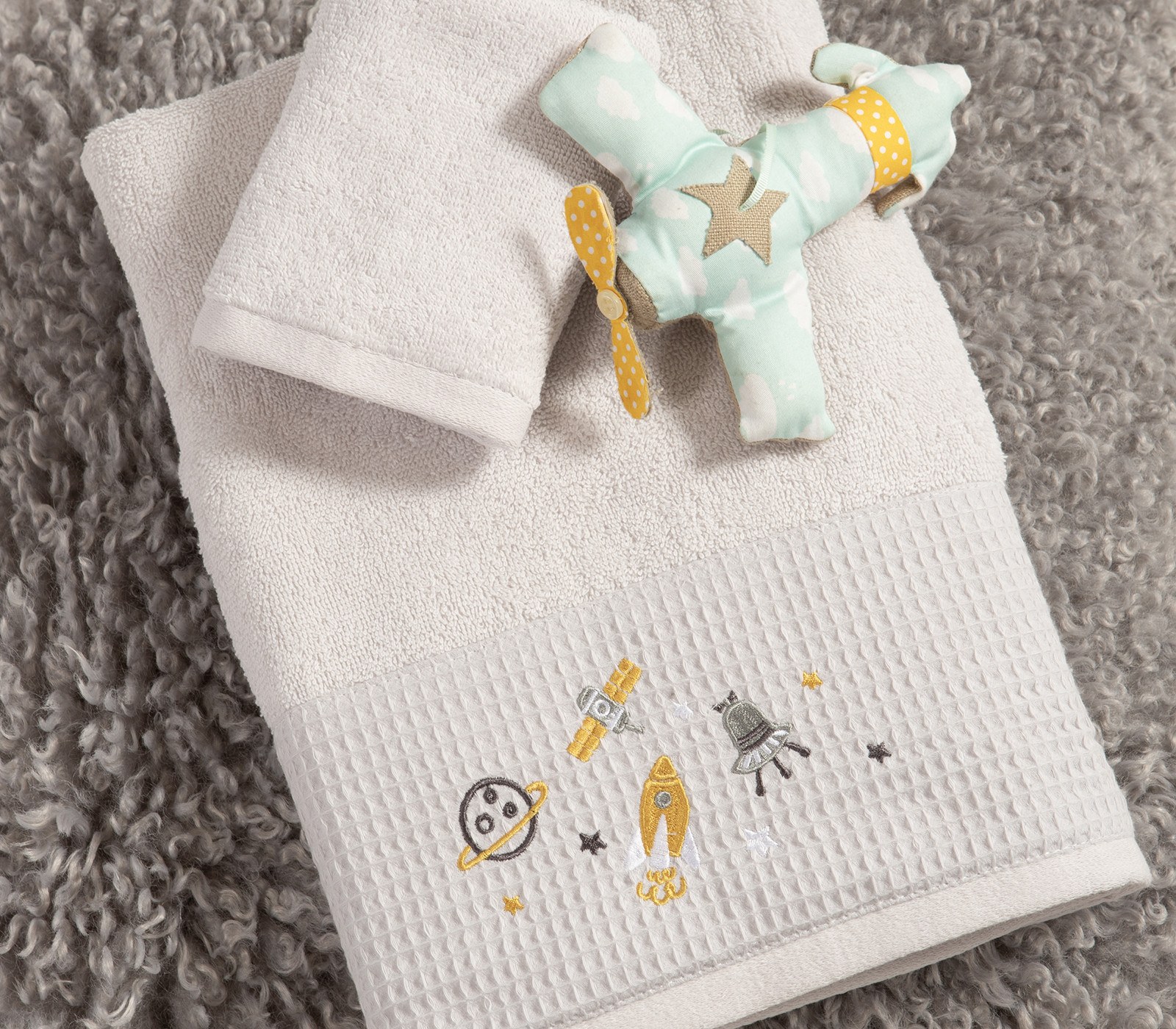 Σετ Βρεφικές Πετσέτες 2 Τεμαχίων Nef-Nef My Universe Cloud 30x50+70x140