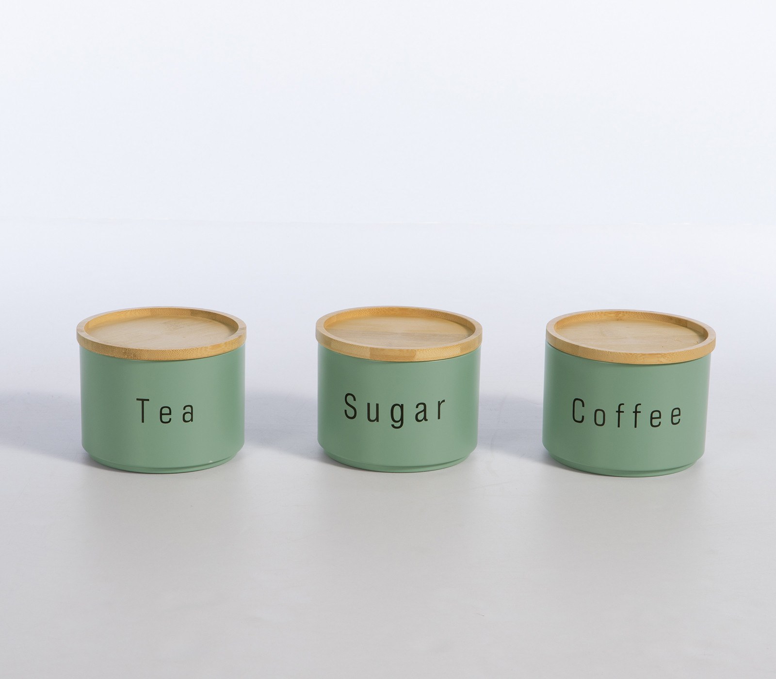 Σετ Δοχεία Αποθήκευσης 3 Τεμαχίων Nef-Nef Coffee-Tea-Sugar Green 12x12x8,8