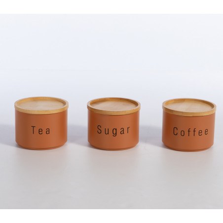 Σετ Δοχεία Αποθήκευσης 3 Τεμαχίων Nef-Nef Coffee-Tea-Sugar Green 12x12x8,8